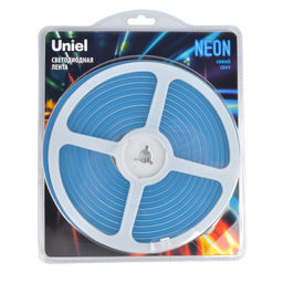 ULS-N01-2835-120LED/m-6mm-IP67-DC12V-9W/m-5M-BLUE Гибкая светодиодная лента. NEON. Катушка 5м. в блистере. Синий свет. ТМ Uniel
