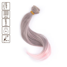 HobbyBe HAR-15 Тресс для кукол 15 см 100 см 22 г 39 серый, розовый