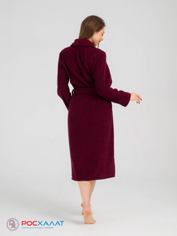 Женский махровый халат с шалькой темно-бордовый МЗ-02 (122) - Росхалат фото 10