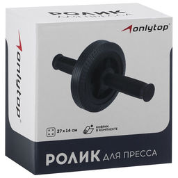 Ролик для пресса ONLYTOP, 27×14 см, с ковриком, цвет чёрный