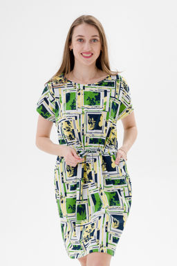 Платье женское домашнее из кулирки Лана цитрусовый микс