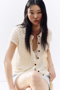 C?rdigan en punto pointelle con manga japonesa - H&m фото 4
