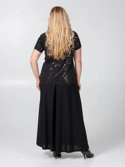 2706/8 блуза Из тонкого шелковистого трикотажа с пайетками цвета черный/серебро - Ckc collections фото 30