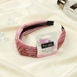 Цена за 2 шт. Ободок для волос «Одри», бархат, 2.5 см, розовый