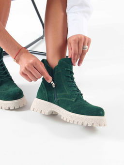 Ботинки EDART 338.1541 be. Зеленый замша/байка - Ed'art фото 14