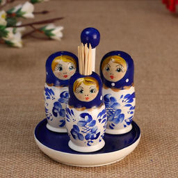 Набор для специй дерево Гжель, 15 мл., ручная роспись