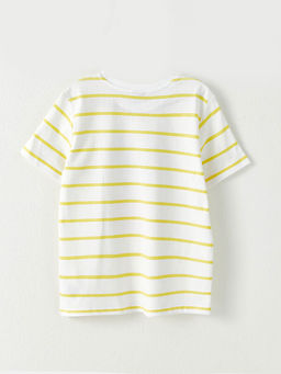 Bisiklet Yaka Bask?l? K?sa Kollu Pamuklu Erkek ?ocuk Ti??rt - Waikiki фото 2