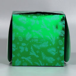 Цена за 5 шт. Коробка складная на 4 капкейка новогодняя с окном «Веточки», 16×16×10 см