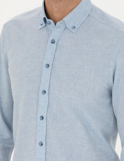 A__k Mavi Slim Fit Uzun Kollu G_mlek