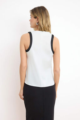 Beyaz Degaje Yaka Saten S?k Dokuma Bluz TWOSS26BZ00409 - Trendyolmilla фото 4