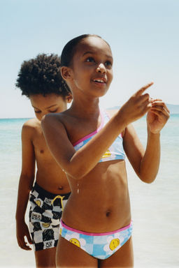 6-14 A?OS/ BIKINI CUADRO DAMERO SMILEYWORLD ® / Turquesa