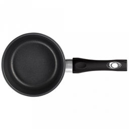 Ковш с тефлоновым покрытием 1,0л, д16см "Классик", h7см, s0,4см, ручка из термостойкого пластика, стеклянная крышка с пароотводом, подарочная упаковка (Россия)