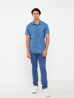 Regular Fit K?sa Kollu Erkek Jean G?mlek