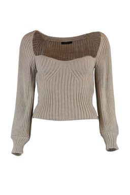 Vizon Crop Kalp Yaka Triko Kazak TWOAW22KZ1760