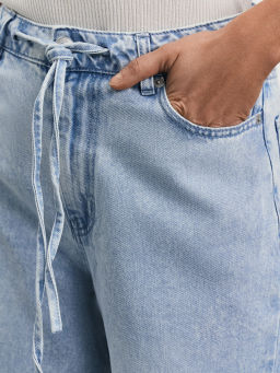 Джинсы wide leg с регулируемым поясом / Zarina  фото 5