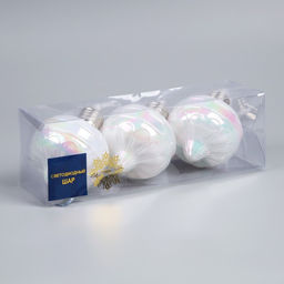 Набор ёлочных шаров Ретро, 3 шт, 87 см, 3 LED, от батареек AG139, свечение тёплое белое - Luazon lighting фото 4