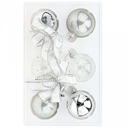 Елочная игрушка гирлянда стеклянная Обаяние, набор 2 штуки по 3 шара 6,2см, ручная художественная роспись, цвета микс, подарочная упаковка (Россия) - Домашняя мода фото 2