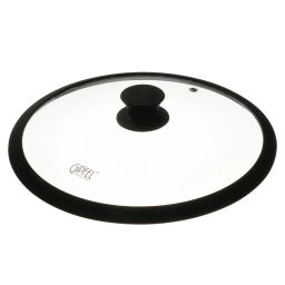 51727 GIPFEL Крышка стеклянная MOORE 28см с силиконовым ободом. Цвет: черный. Материал: закаленное стекло, силикон, нерж. сталь 18/8  фото 2