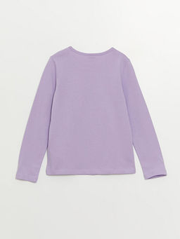 Bisiklet Yaka Bask?l? Uzun Kollu K?z ?ocuk Ti??rt - Waikiki фото 2