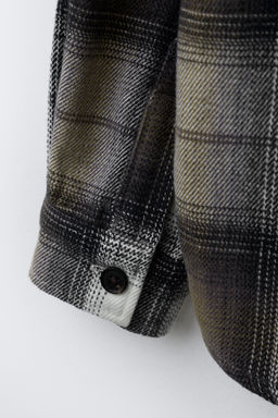 CHECK OVERSHIRT WITH DETACHABLE FLEECE HOODIE - Zara фото 6