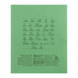 Цена за 200 шт. Тетрадь 12 листов в косую линейку «Зелёная обложка», плотность обложки 80 г/м²