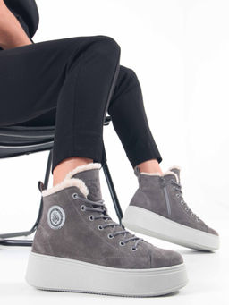 Ботинки 217.ALTAgr. Серый замок замша/Мех