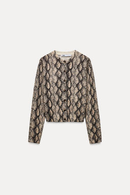 KNIT CARDIGAN WITH ANIMAL PRINT - Zara фото 5