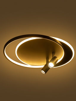 Люстра FL51393, пульт, LED, 3000-6400K, 65 Вт, 56×48×12 см, чёрная