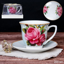 Чайный набор 2 предмета 220 мл / PV-6398 /уп 36/