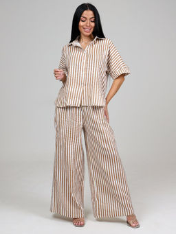 557 ЖЕНСКИЙ КОСТЮМ (брюки) (Бежевая полоса)