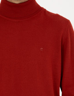 Kiremit Slim Fit Bal_k__ Yaka Y_n Kar___ml_ Basic Triko Kazak - Pierre cardin фото 7
