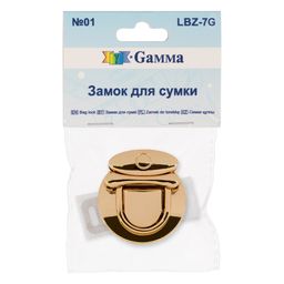 Gamma LBZ-7G замок для сумки 33 х 31 мм в пакете 5 x 1 шт. под золото