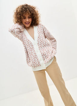 K13407 Кардиган (вязаный трикотаж) ПУДРА