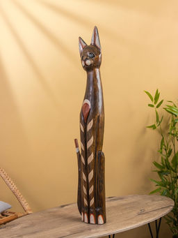 Сувенир «Кошка», 100 см, дерево, коричневый