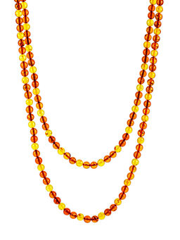 Бусы Шар контрастный из натурального цельного янтаря двух цветов