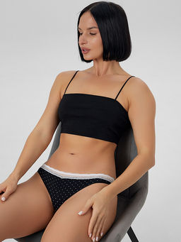 Цена за 2 штуки! Трусы слипы женские черные в горошек - Mark formelle фото 7