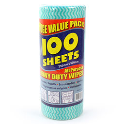 Салфетка 25х30см "Чудо" 100 штук в рулоне, цвета в ассортименте: розовый, синий, зеленый (Китай)