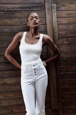 POLYAMIDE TOP WITH WIDE STRAPS - Zara фото 41