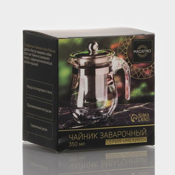 Заварочный чайник Magistro «Шейди», 350 мл, металлическое сито, стекло
