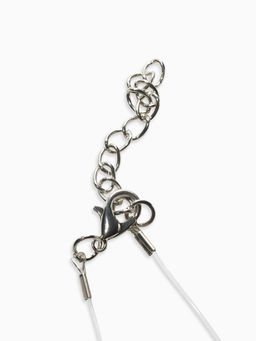 Гарнитур 2 предмета: кулон, серьги На леске капелька, цвет белый в серебре, 30 см