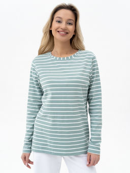 Лонгслив тельняшка хлопок 95%, лайкра 5% ,фисташковый