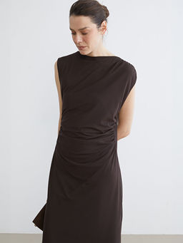 Bisiklet Yaka B?zg?l? Elbise