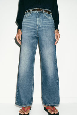 JEANS Z1975 STRAIGHT TAPERED TIRO ALTO CINTUR?N / Azul claro - Zara фото 13