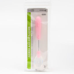 Ложка детская для кормления силиконовая, от 5 мес., цвет розовый - Крошка я фото 2