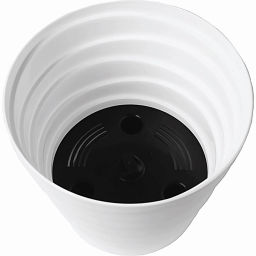 Цена за 2 шт. Кашпо для цветов пластиковое 0,9л d-13,2см "Бархан" Белый