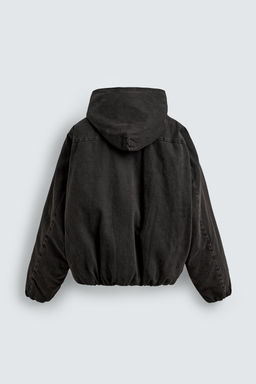 QUILTED DENIM JACKET WITH HOODIE - Zara фото 8