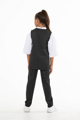 Чёрный школьный жилет для девочки Mooriposh, модель 1107/1  фото 8