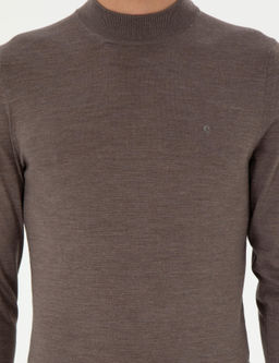 Vizon Slim Fit Ka_mir _pek Kar___ml_ _eyrek Bal_k__ Yaka Triko Kazak