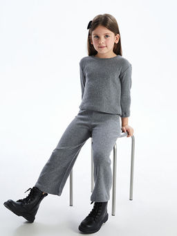 Bisiklet Yaka Basic K?z ?ocuk Ti??rt ve Pantolon 2li