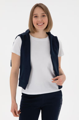 Kad_n Beyaz Bisiklet Yaka Basic Ti__rt